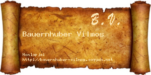 Bauernhuber Vilmos névjegykártya